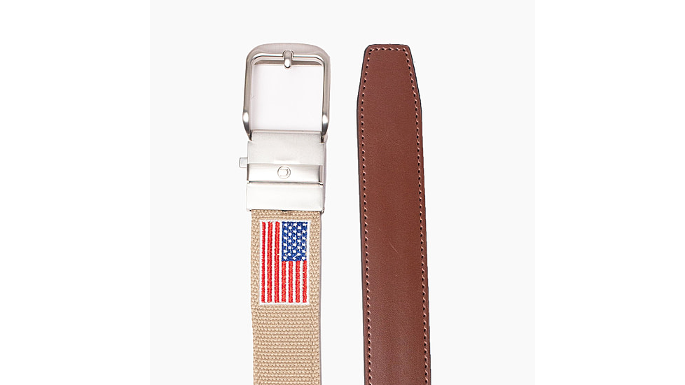 Nexbelt Embroidered USA Belt, Tan/Blue, Up to 50 Waist, CEP2272