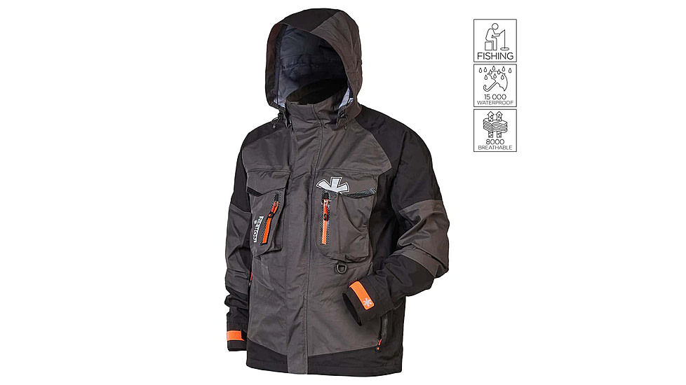 Norfin Pro Dry 3 Rain Jacket - Men's, Brown Black, 2XL, 514605-XXL