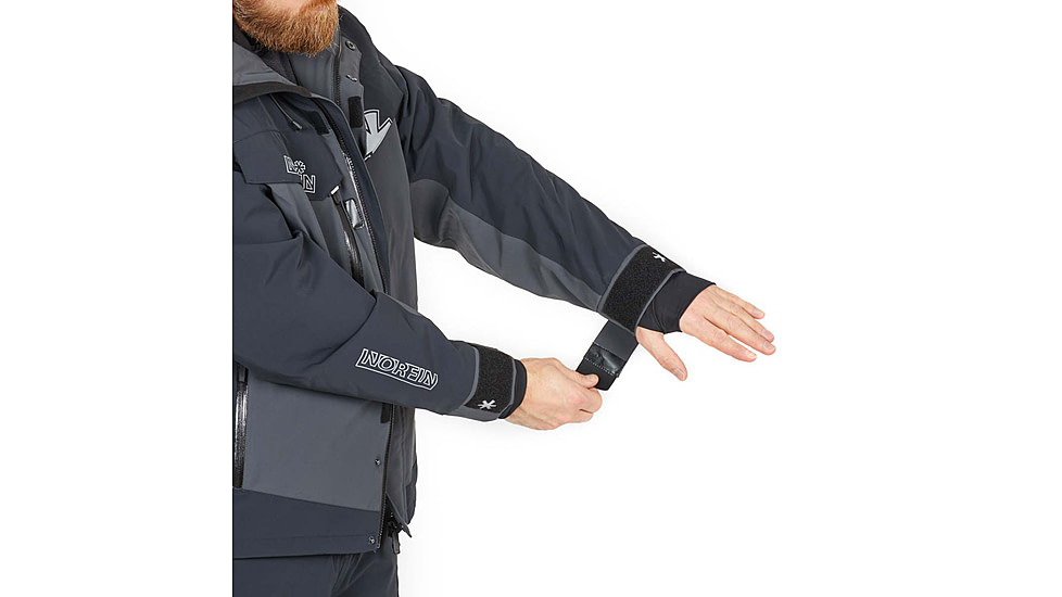 Norfin Rebel Pro Insulated Gray Rain Jacket - Men's, Gray, Large, 596003-L