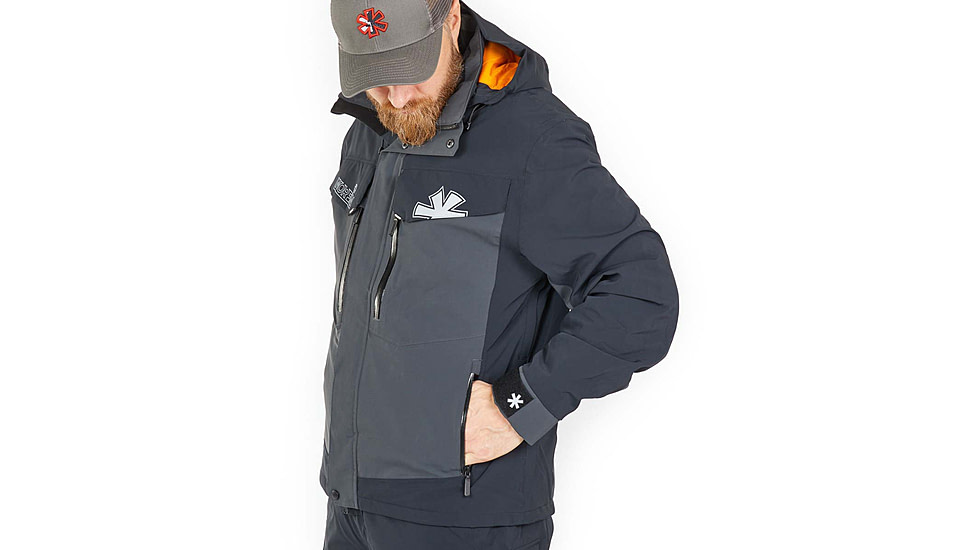 Norfin Rebel Pro Insulated Gray Rain Jacket - Men's, Gray, Large, 596003-L