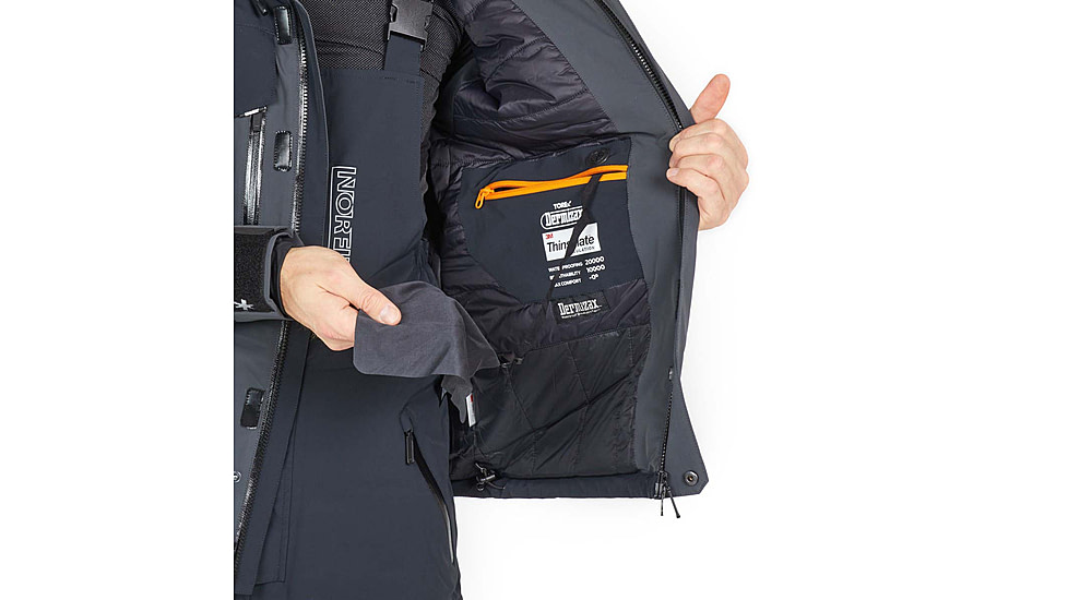 Norfin Rebel Pro Insulated Gray Rain Jacket - Men's, Gray, Large, 596003-L