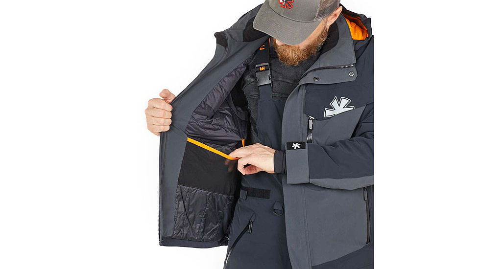 Norfin Rebel Pro Insulated Gray Rain Jacket - Men's, Gray, Large, 596003-L