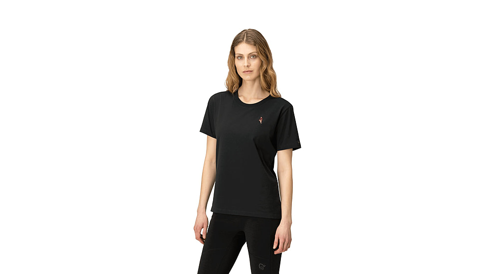Norrona /29 Cotton Activity Embroidery T-Shirt - Womens, Caviar, Large, 3414-23-7718-L
