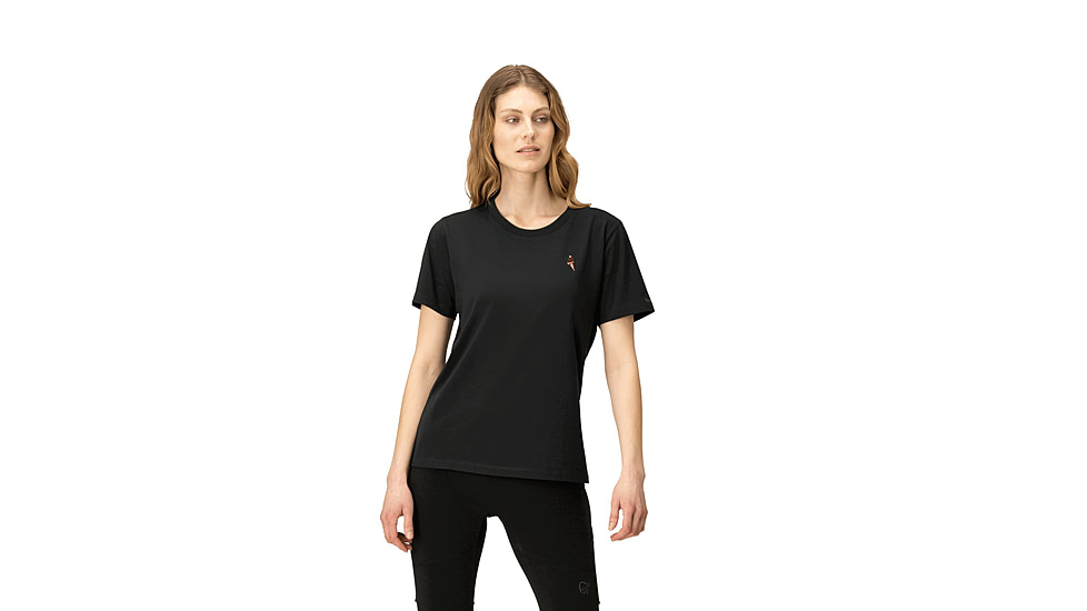 Norrona /29 Cotton Activity Embroidery T-Shirt - Womens, Caviar, Large, 3414-23-7718-L