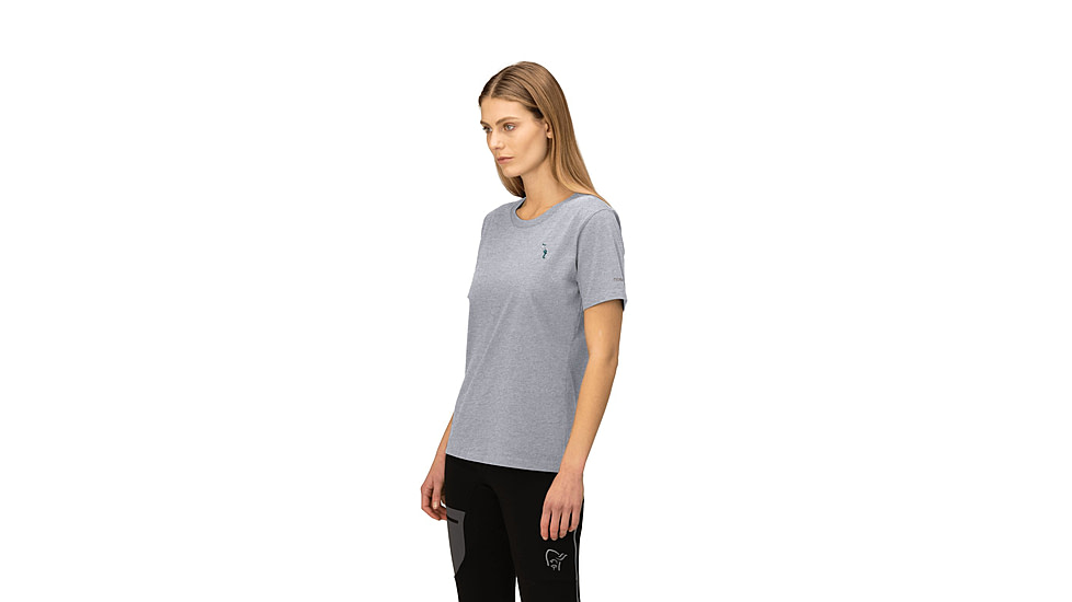 Norrona /29 Cotton Activity Embroidery T-Shirt - Womens, Grey Melange, Extra Small, 3414-23-8870-XS