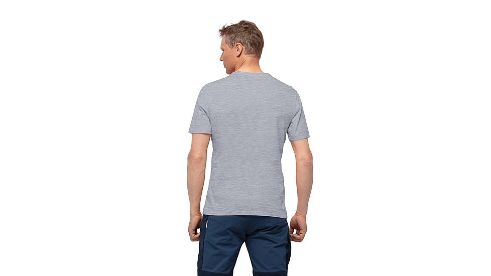 Norrona /29 Cotton Viking T-Shirt - Mens, Grey Melange/Caviar, Small, 3417-21-8882-S