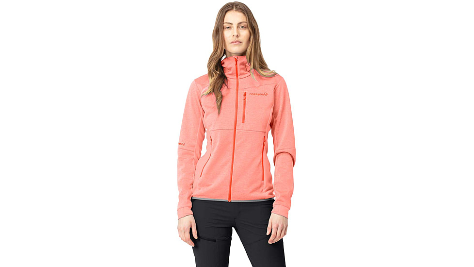 Norrona Falketind Warm Octa Hooded Jacket - Womens, Orange Alert/Peach Amber, Large, 1816-22 5651 L