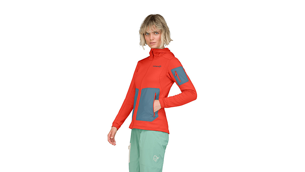 Norrona Falketind Warm2 Stretch Hood Jacket - Womens, Arednalin, Large, 1845-24-5630-L