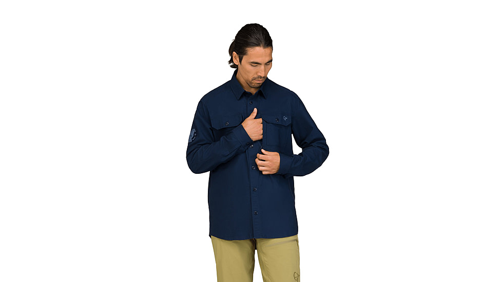 Norrona Femund Cotton Shirt - Mens, Navy Blazer, Large, 2669-25-2016-L