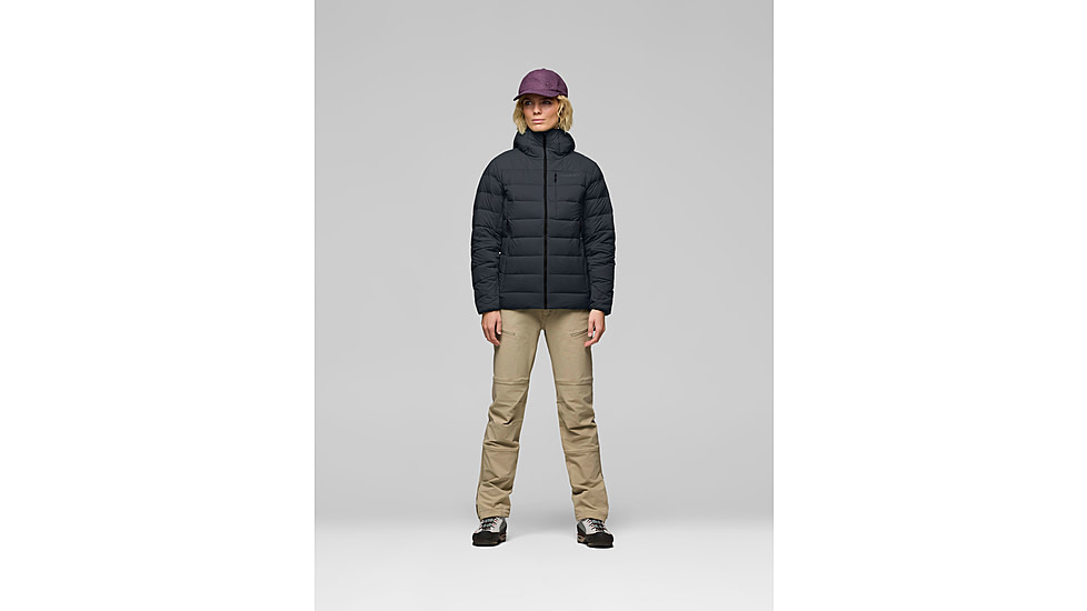 Norrona Femund Down700 Zip Hood - Womens, Caviar Black, Large, 2651-25-7718-L