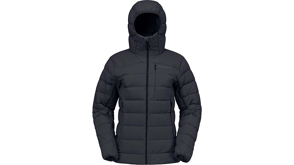 Norrona Femund Down700 Zip Hood - Womens, Caviar Black, Large, 2651-25-7718-L