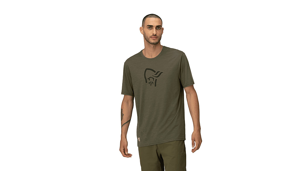 Norrona Femund Equaliser Merino T- Shirt - Mens, Olive Night, Large, 2649-24-3301-L