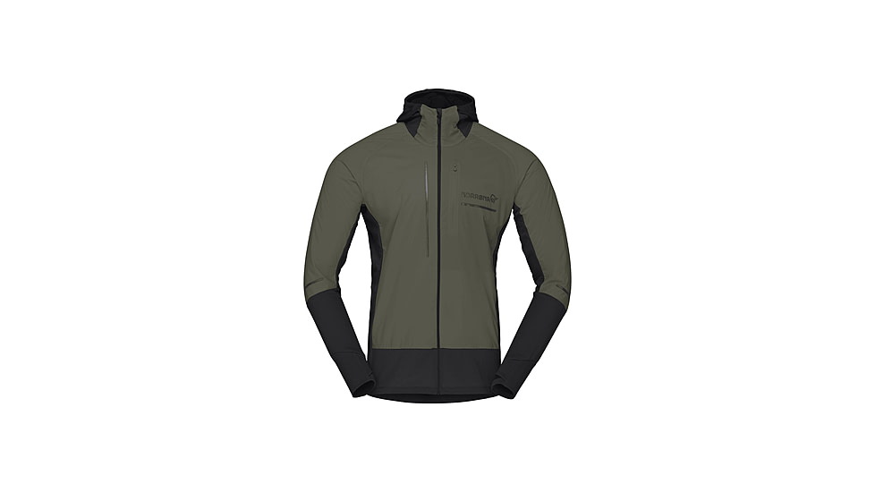 Norrona Senja Alpha90 Zip Hoodie - Mens, Olive Night, Large, 5827-23-3301-L