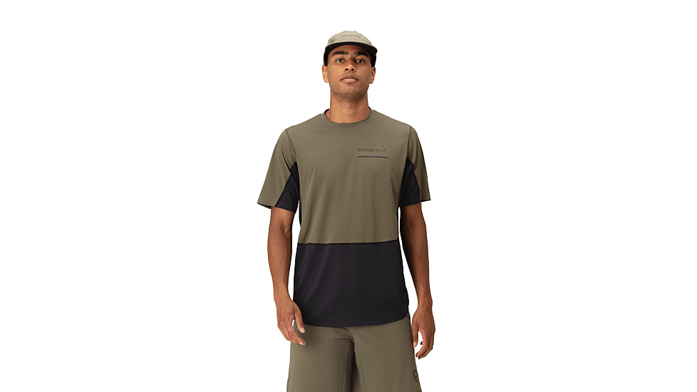 Norrona Senja Equaliser Lightweight T-Shirt - Mens, Olive Night, Extra Large, 5826-23-3301-XL