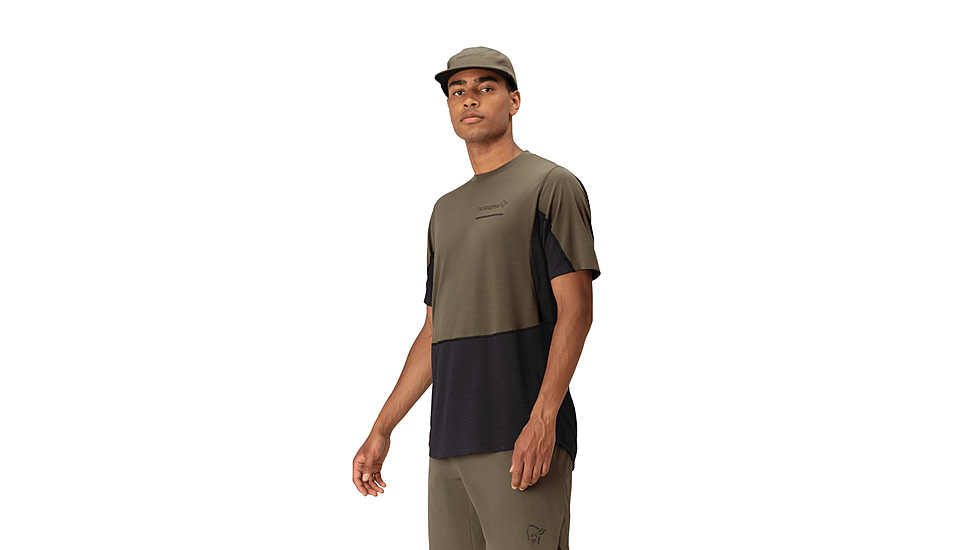 Norrona Senja Equaliser Lightweight T-Shirt - Mens, Olive Night, Extra Large, 5826-23-3301-XL