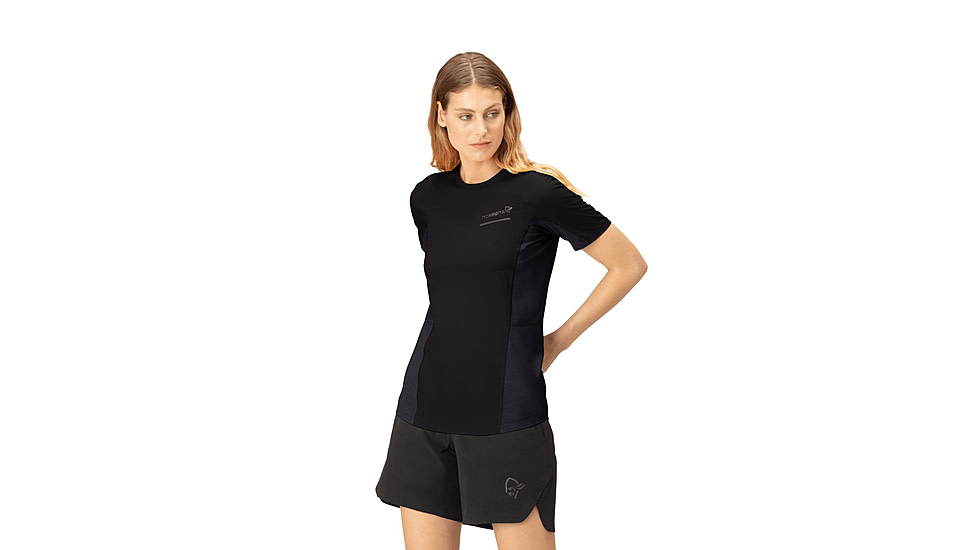 Norrona Senja Equaliser Lightweight T-Shirt - Womens, Caviar, Medium, 5807-23-7718-M