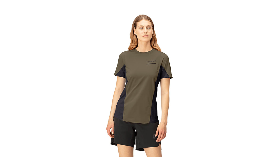 Norrona Senja Equaliser Lightweight T-Shirt - Womens, Olive Night, Medium, 5807-23-3301-M