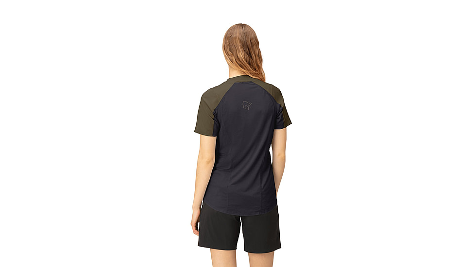 Norrona Senja Equaliser Lightweight T-Shirt - Womens, Olive Night, Medium, 5807-23-3301-M