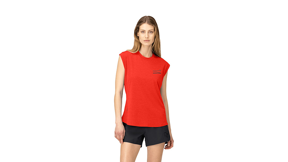 Norrona Senja Equaliser Sleeveless T-Shirt - Womens, Arednalin, Small, 5805-24-5630-S