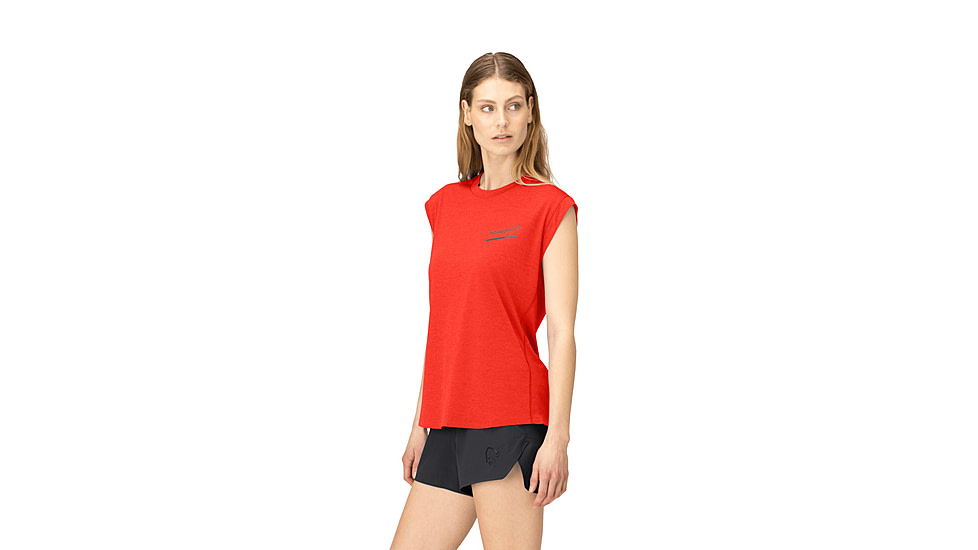 Norrona Senja Equaliser Sleeveless T-Shirt - Womens, Arednalin, Small, 5805-24-5630-S