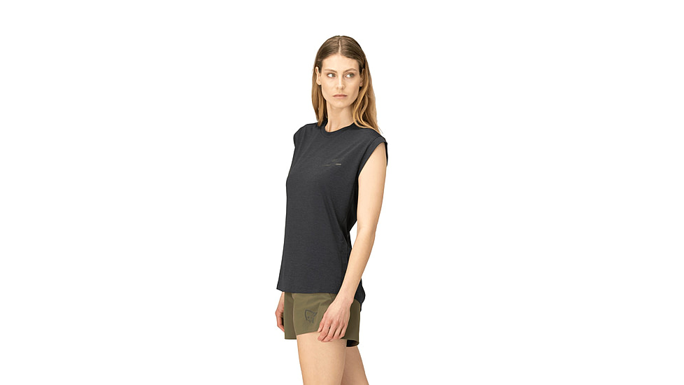 Norrona Senja Equaliser Sleeveless T-Shirt - Womens, Caviar, Extra Small, 5805-24-7718-XS