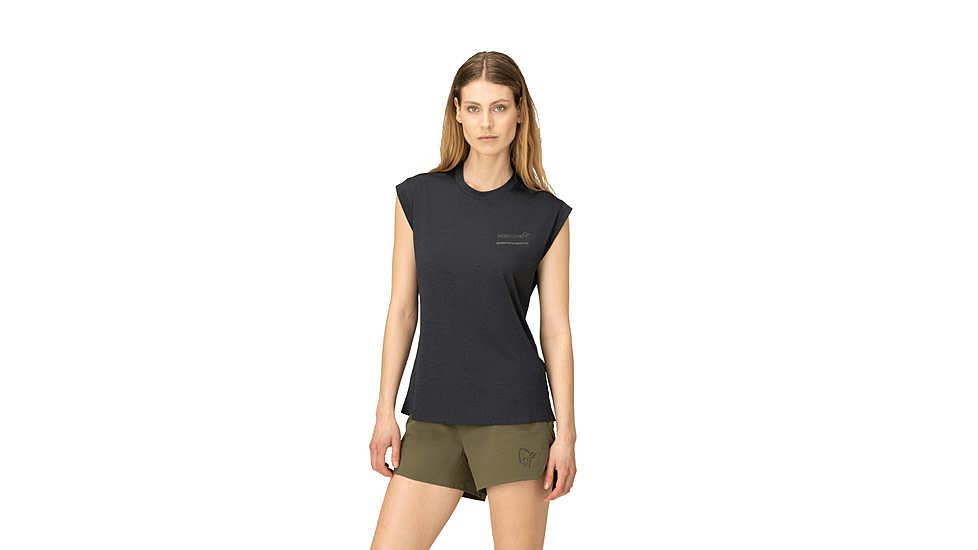 Norrona Senja Equaliser Sleeveless T-Shirt - Womens, Caviar, Extra Small, 5805-24-7718-XS