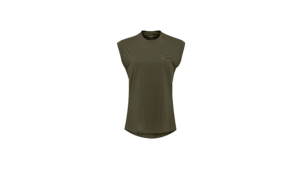 Norrona Senja Equaliser Sleeveless T-Shirt - Womens, Olive Night, Small, 5805-24-3301-S