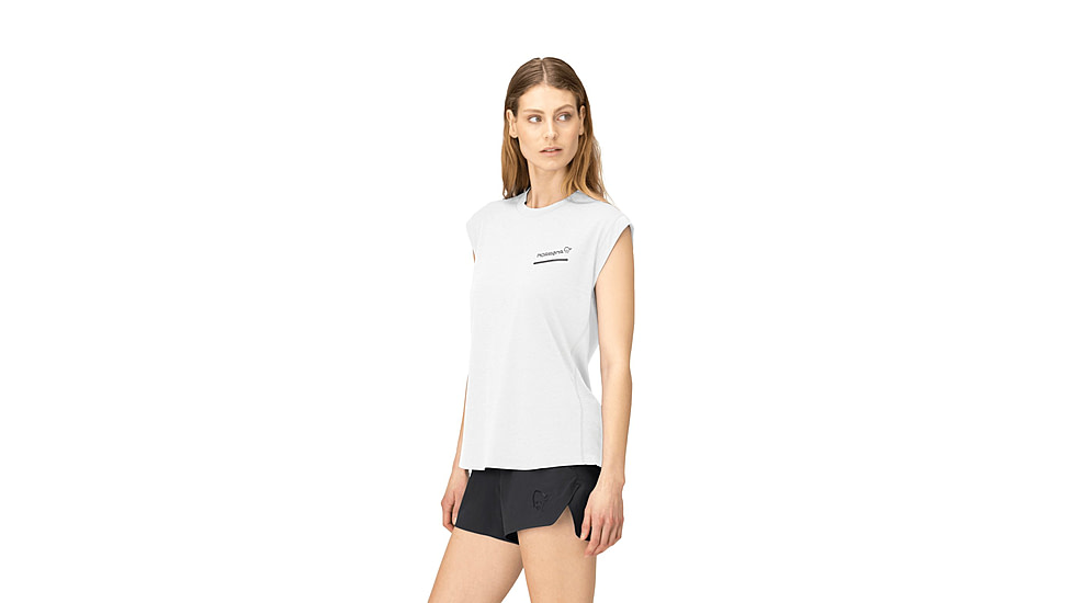 Norrona Senja Equaliser Sleeveless T-Shirt - Womens, Snow White, Extra Small, 5805-24-9928-XS