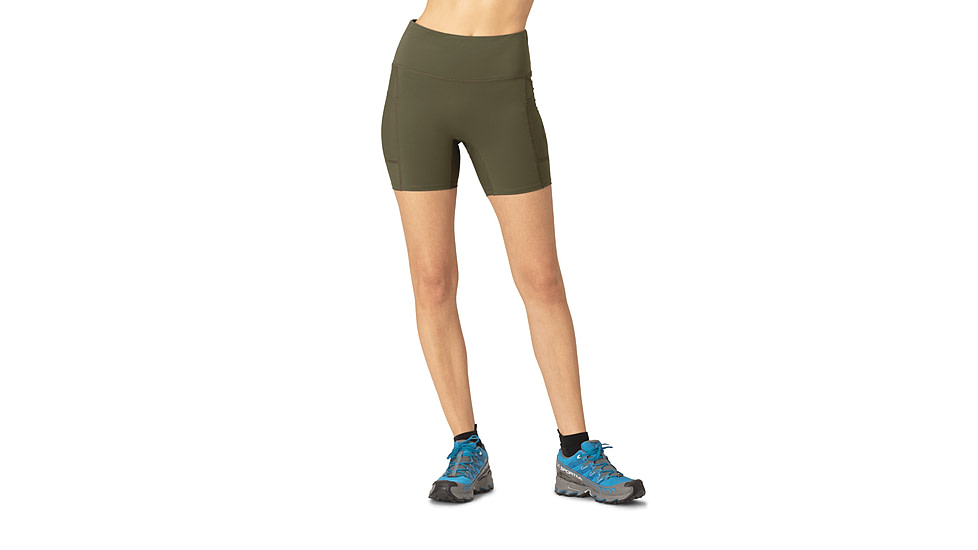 Norrona Senja Equaliser Stretch 6in Tights - Womens, Olive Night/Caviar, Extra Small, 5825-23-3329-XS