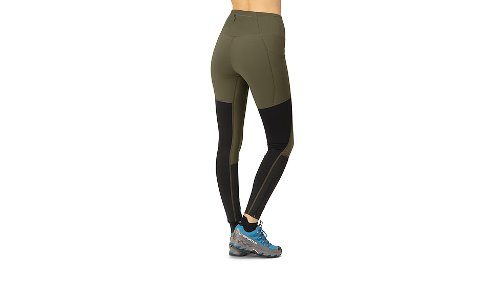 Norrona Senja Equaliser Stretch Tights - Womens, Olive Night/Caviar, Medium, 5808-23-3329-M