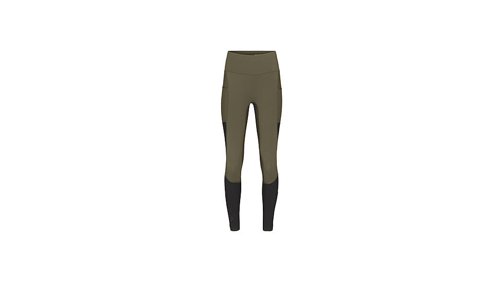 Norrona Senja Equaliser Stretch Tights - Womens, Olive Night/Caviar, Medium, 5808-23-3329-M