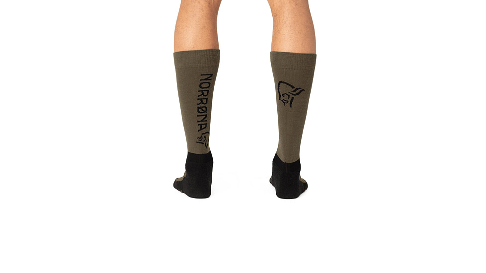 Norrona Senja Merino Lightweight Long Socks, Olive Night, 40-42, 5802-23-3301-40-42