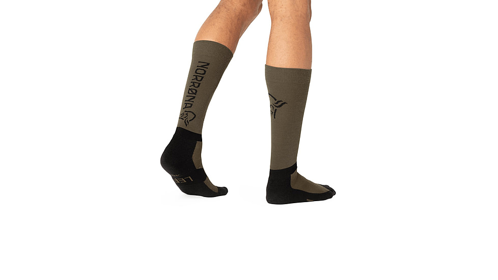 Norrona Senja Merino Lightweight Long Socks, Olive Night, 40-42, 5802-23-3301-40-42