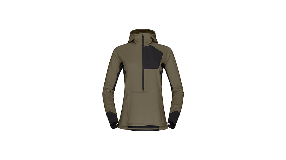Norrona Senja Warm1 Hoodie - Womens, Olive Night, Medium, 5822-23-3301-M