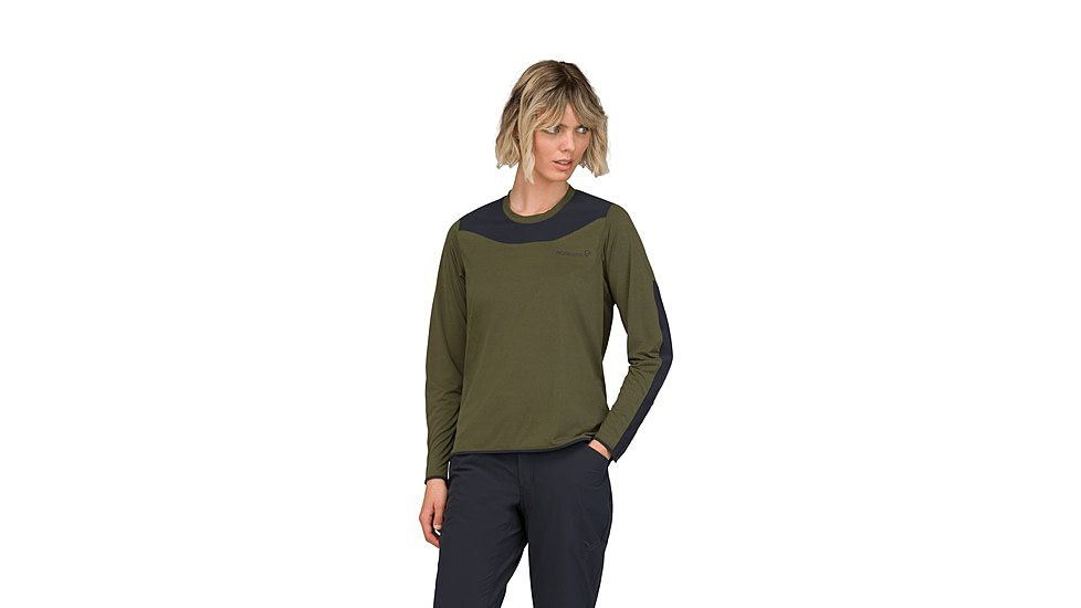 Norrona Skibotn Equaliser Tech Long Sleeve Top - Womens, Olive Night, Medium, 4209-25-3301-M