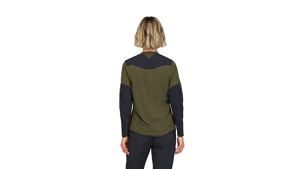Norrona Skibotn Equaliser Tech Long Sleeve Top - Womens, Olive Night, Medium, 4209-25-3301-M