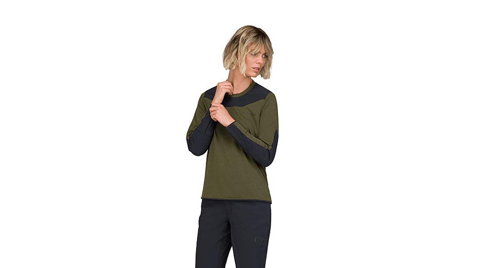Norrona Skibotn Equaliser Tech Long Sleeve Top - Womens, Olive Night, Medium, 4209-25-3301-M