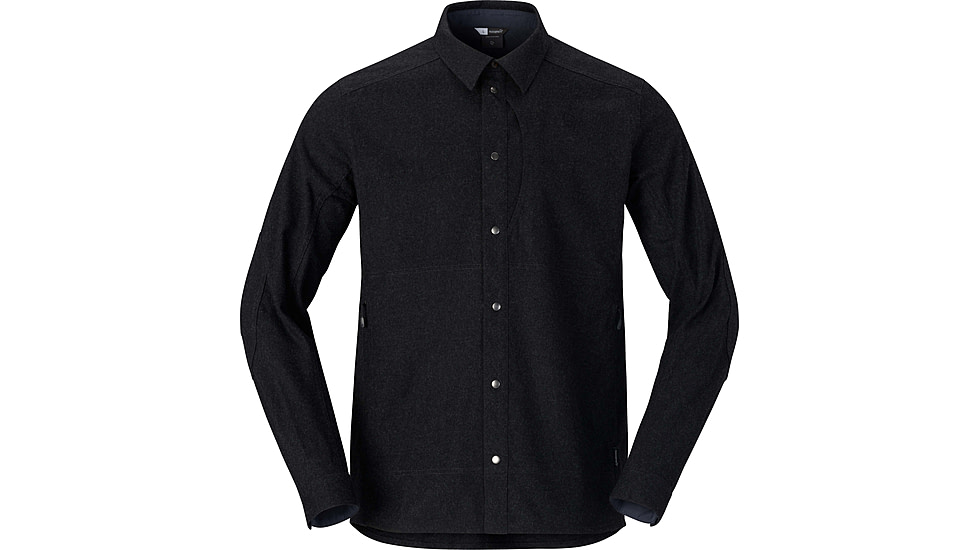 Norrona Tamok Wool Plain Shirt - Mens, Caviar Melange, Small, 1225-24-7737-S