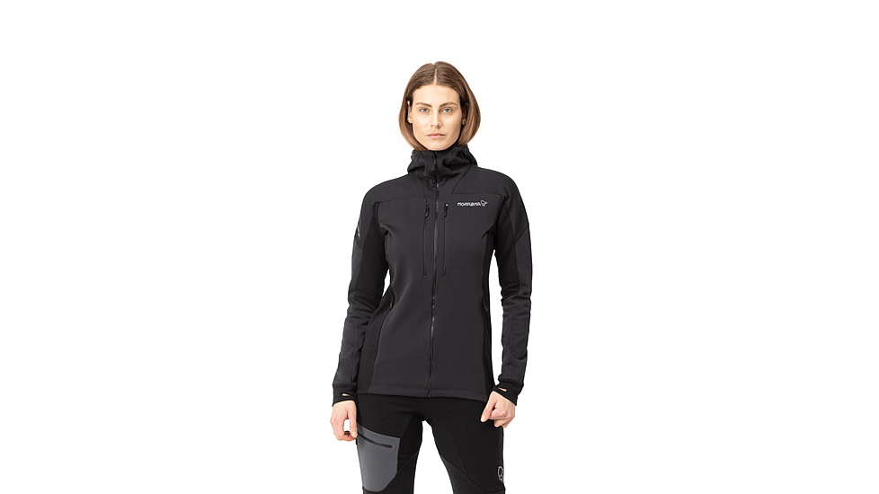 Norrona Trollveggen Powerstretch Pro Zip Hooded Jacket - Womens, Caviar, Small, 1627-19-7718-S