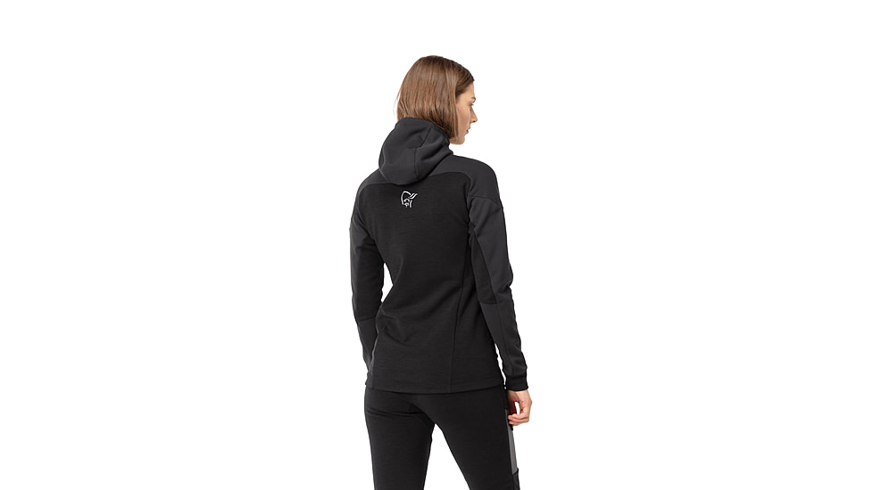 Norrona Trollveggen Powerstretch Pro Zip Hooded Jacket - Womens, Caviar, Small, 1627-19-7718-S