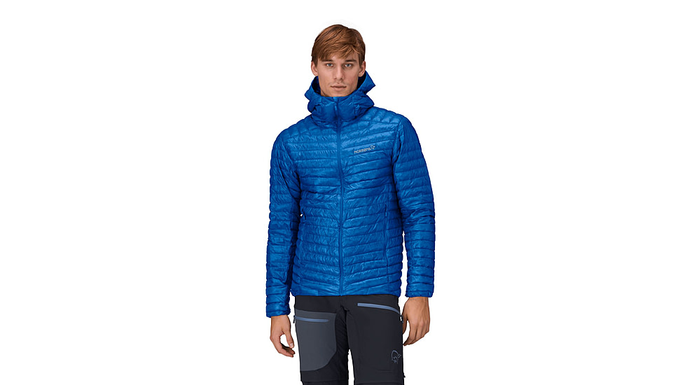 Norrona Trollveggen Superlight Down800 Hooded Jacket - Mens, Skydiver, Large, 1614-24-2336-L