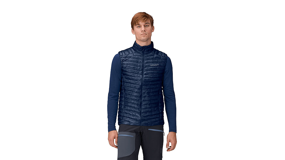 Norrona Trollveggen Superlight Down800 Vest - Mens, Indigo Night, Medium, 1615-24-2295-M