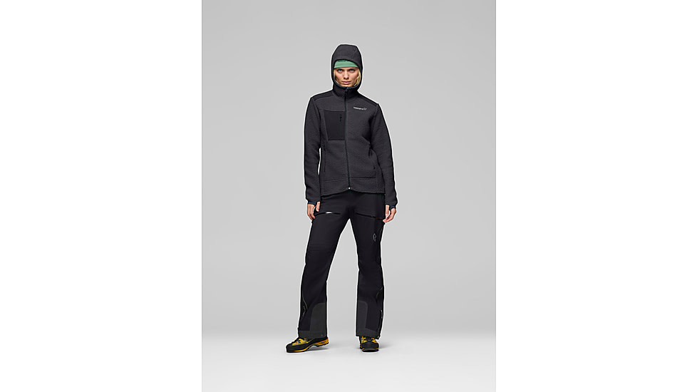 Norrona Trollveggen Warm3 Zip Hood - Womens, Phantom, Large, 1681-25-8850-L