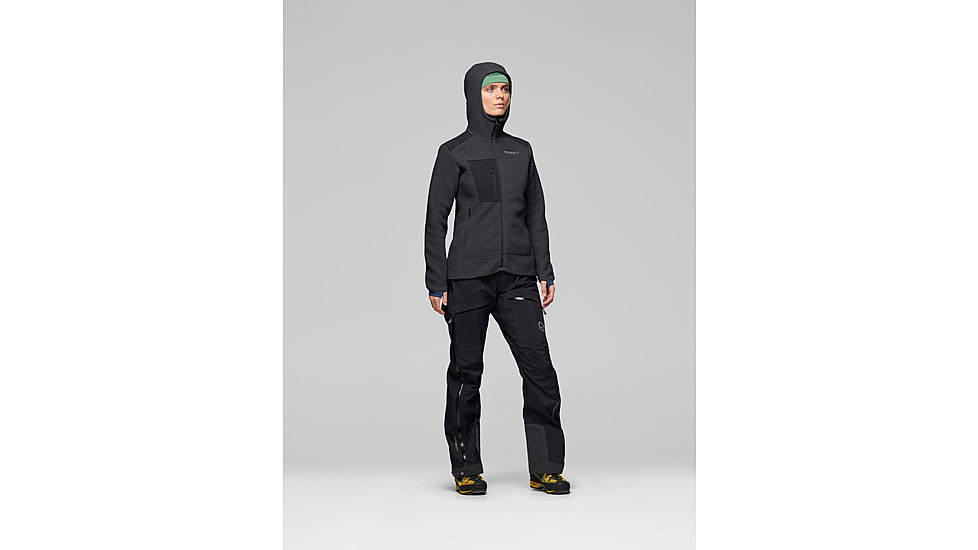 Norrona Trollveggen Warm3 Zip Hood - Womens, Phantom, Large, 1681-25-8850-L