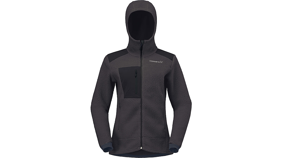 Norrona Trollveggen Warm3 Zip Hood - Womens, Phantom, Large, 1681-25-8850-L