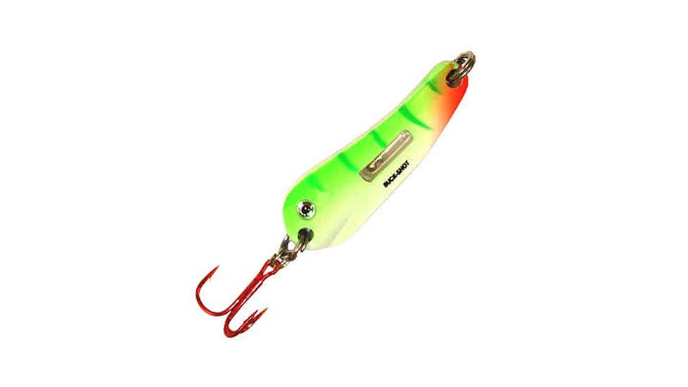 Northland Fishing Tackle Buck-Shot Flutter Spoon, UV Glo Perch, 1/4 oz, NL-BRFS4-20