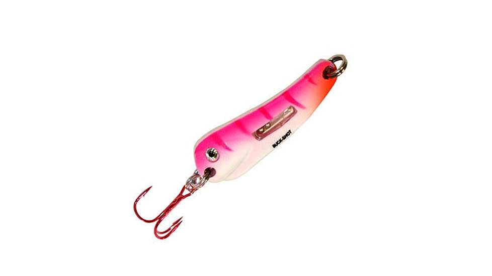 Northland Fishing Tackle Buck-Shot Flutter Spoon, UV Pink Tiger, 1/4 oz, NL-BRFS4-26