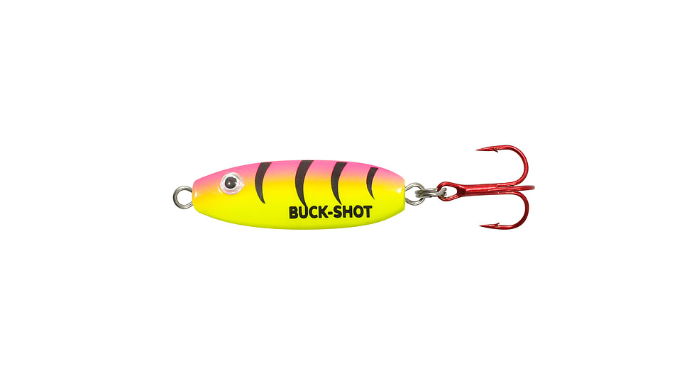 Northland Fishing Tackle Buck-Shot Rattle Spoon, Bubblegum Tiger, 3/8 oz, NL-BRS5-106