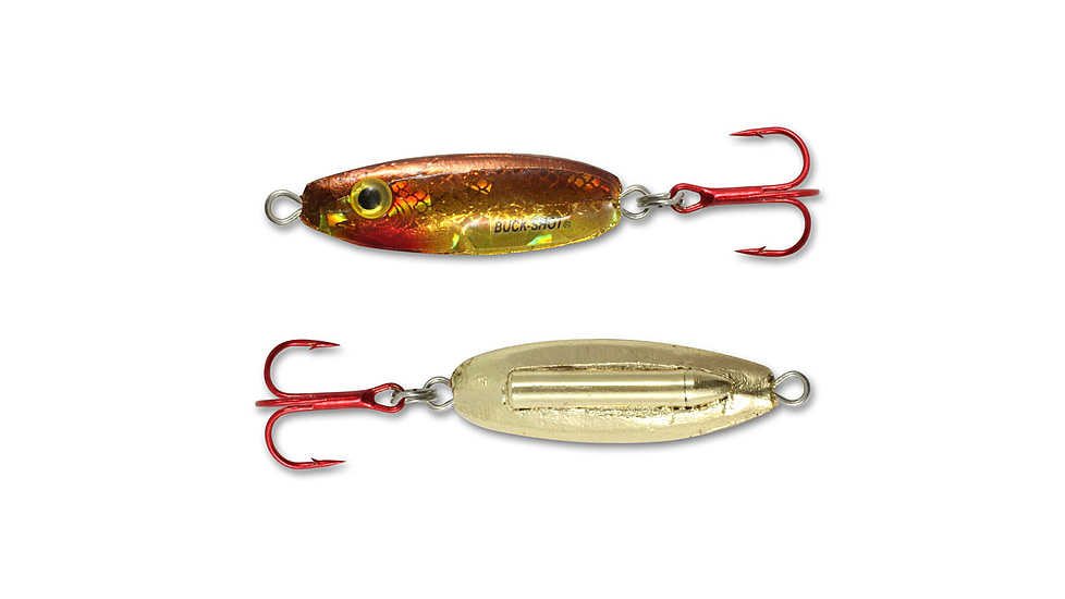 Northland Fishing Tackle Buck-Shot Rattle Spoon, Gold Shiner, 1/4 oz, NL-BRS4-12