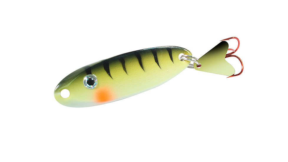 Northland Fishing Tackle UV Macho Minnow Spoon, UV Green Perch, 1/12 oz, NL-MOMUV2-23